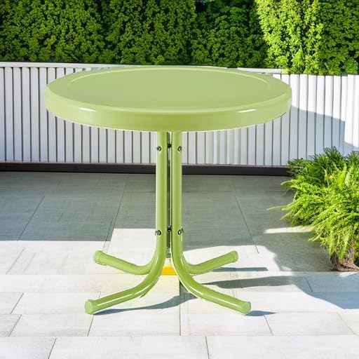 Crosley Furniture Griffith Weather Resistant Retro Metal Outdoor Side Table