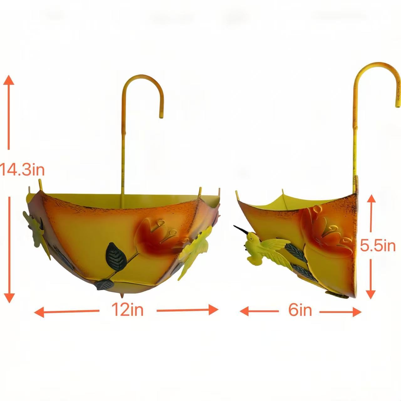 yxyzylzrx Farmhouse Metal Hanging Planter with Drainage Holes, for Outdoor Herbs Flowers Succulents on Fence Patio Porch Garden Decor