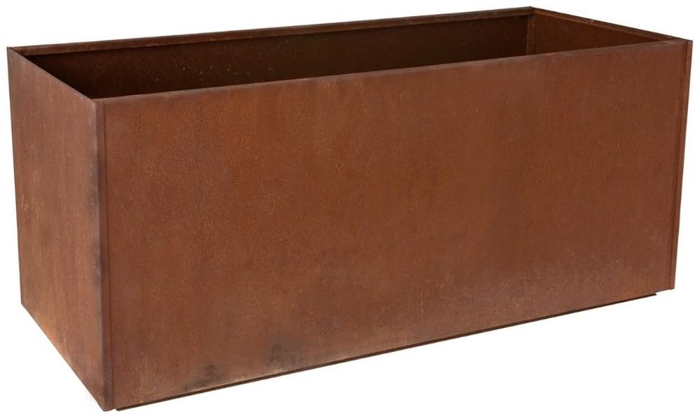 Nice Planter Corten Steel Trough Planter, 16" x 46" x 16"