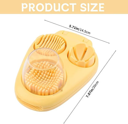 Egg Slicer for Hard Boiled Eggs, 3-in-1 Dicer with Multiple Cutting Modes, Egg Slicer Kitchen Gadget for Strawberry, Grape, Cherry(COLOR:Yellow)