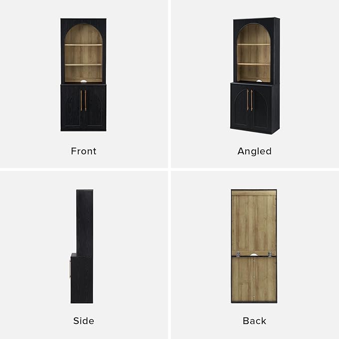mopio Blake Tall Display Cabinet, Kitchen Buffet Pantry Cupboard, Trophy