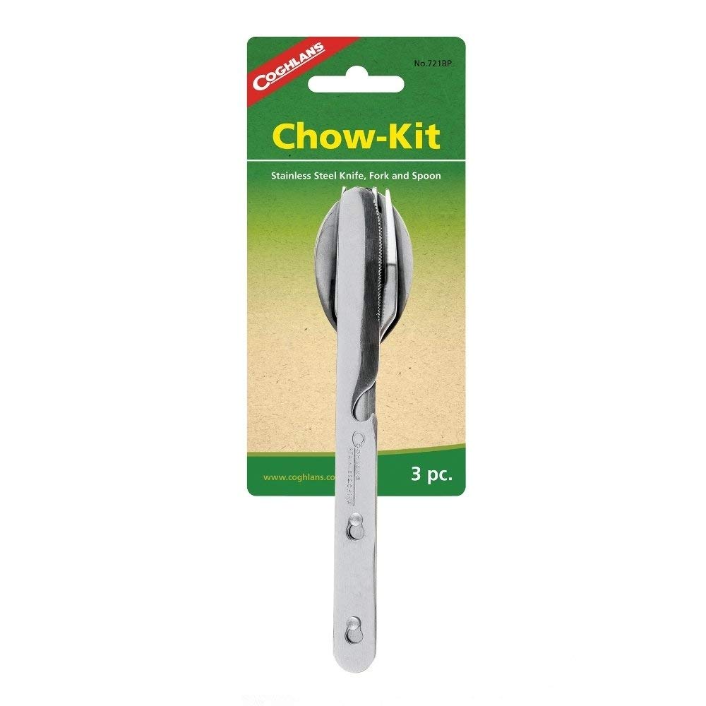 Coghlan's Camping and Hiking Cutlery Kit – Lightweight, Durable, Compact Stainless Steel 3-Piece Utensils Set for Outdoor Cooking, Picnics, and Backpacking Adventures