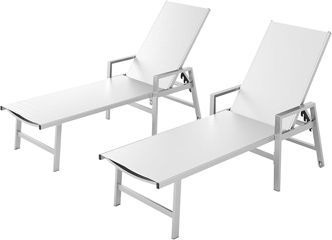 Patio Chaise Lounge Chair Outdoor Set of 2