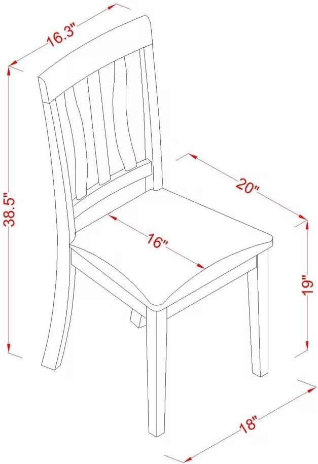 East West Furniture ANC-BLK-C Antique Dining Chairs