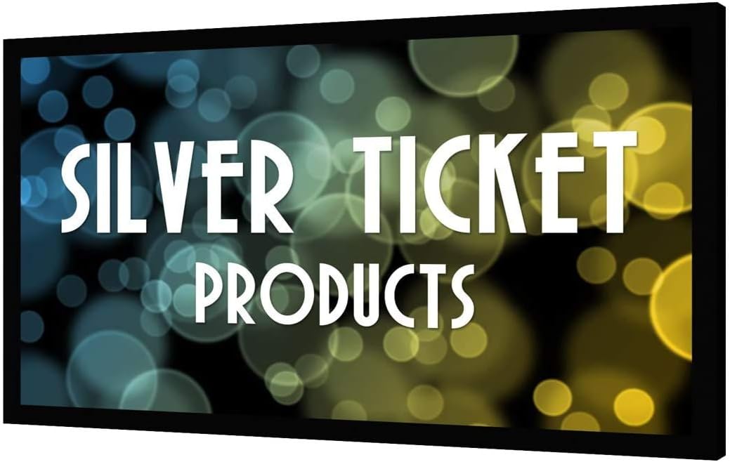 Silver Ticket Products STR Series 6 Piece Home Theater Fixed Frame 4K / 8K Ultra HD, HDTV, HDR & Active 3D Movie Projection Screen, 16:9 Format, 110" Diagonal, Woven Acoustic Material STR-169110-WAB