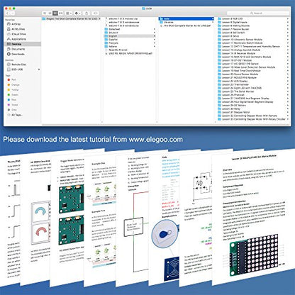 ELEGOO UNO R3 Project Most Complete Starter Kit with Tutorial Compatible with Arduino IDE (200+ Components)