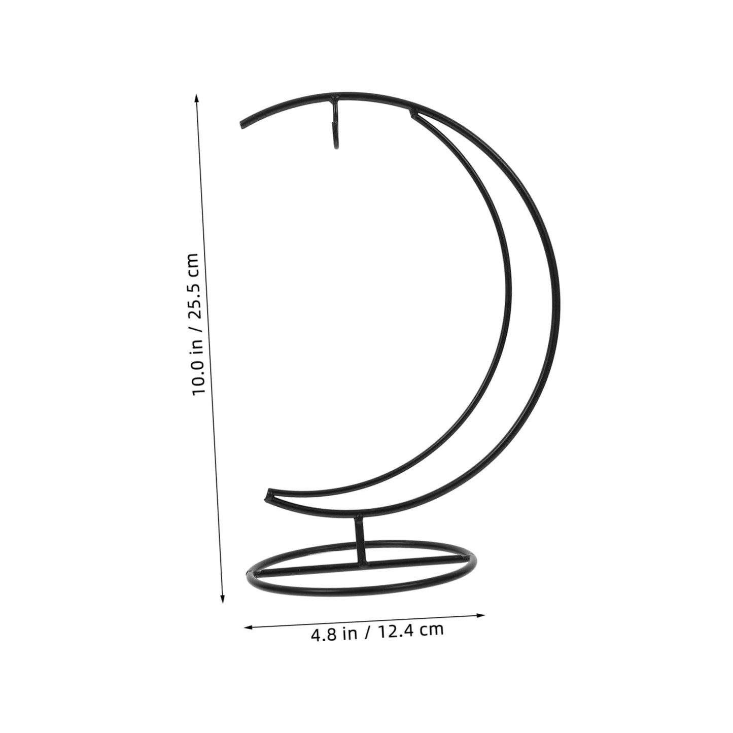VOSAREA Hanging Glass Globe Holder Stand for Air Plants Sturdy Structure Moon-shaped Design Decorative Terrarium Display for Decor