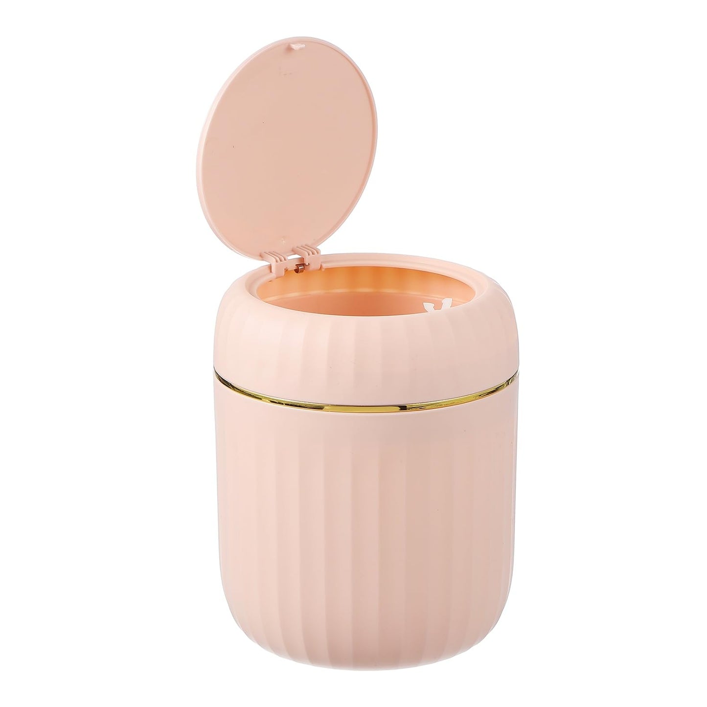uxcell Mini Trash Can with Lid, Desktop Small Recycling Cute Trash Can, 2.2L/0.58 Gallon Suitable for Office Bathroom, Kitchen, Living Room, Bedroom, Pink