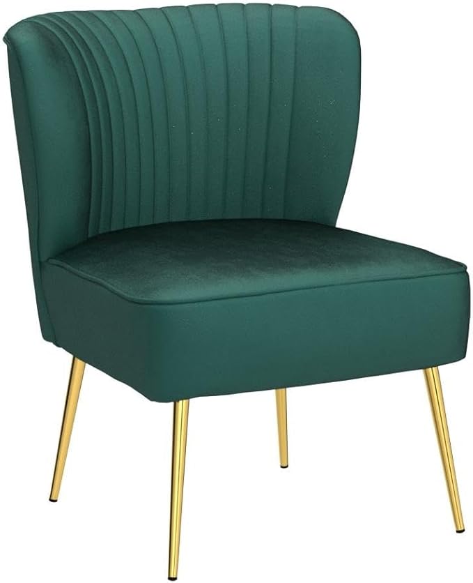 HULALA Home Velvet Accent Chair, Modern Upholstered Cute Side Chair