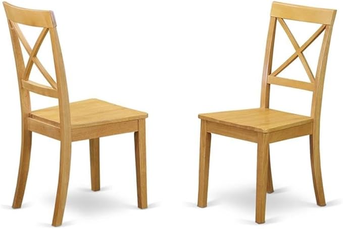 East West Furniture BOC-OAK-W Boston Kitchen Dining Chairs