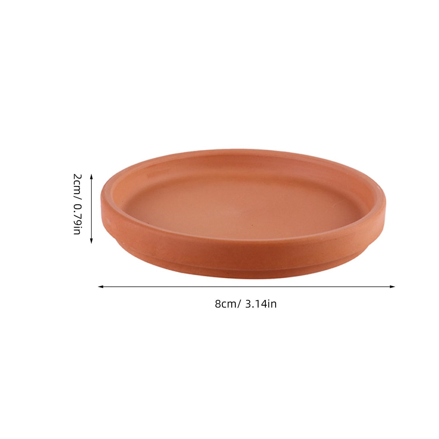 Healeved 10 Pcs Small Pottery Plant Saucers Without Drainage, 3in Terracotta Pot Saucer for Indoor Outdoor Planter Round Flower Pot Tray Holders for Gardening