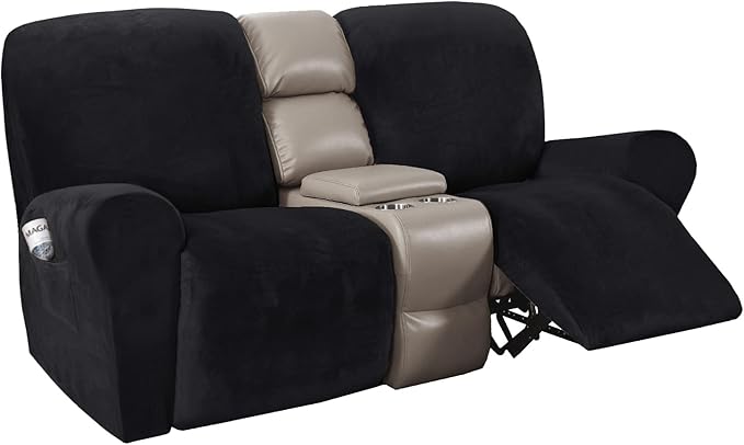 H.VERSAILTEX Velvet Stretch Recliner Couch Covers 6-Pieces Recliner Loveseat