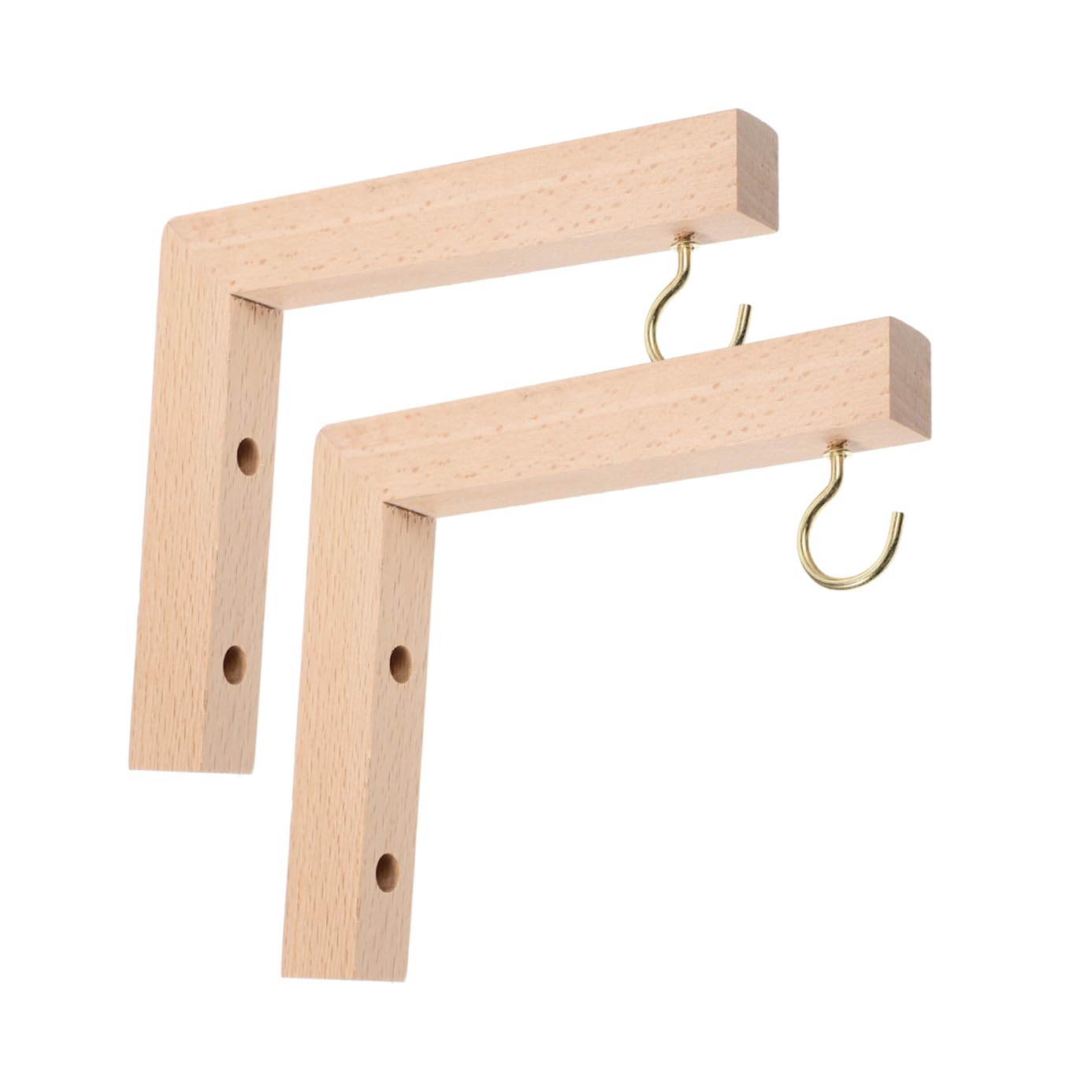 Toyvian 2pcs Wooden Plant Hook Wall Brackets for Hanging Flower Baskets Bird Feeders Wind Chimes Outdoor Garden Décor
