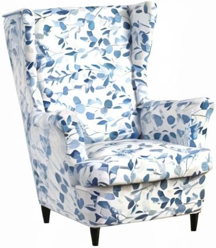 HAOYONG Wing Chair Slipcovers Printed Wingback Chair Covers 2 Pieces Wingback