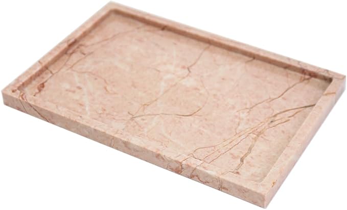 Real Luxurious Natural Marble Vanity Tray Genuine Marble Storage Tray