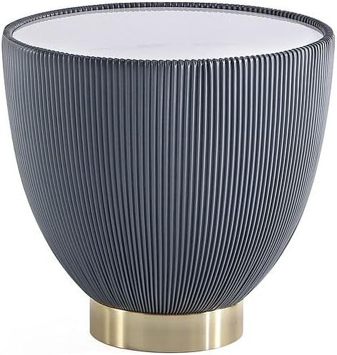 Manhattan Comfort Anderson Modern 18" Round End Table 2.0 | Ceramic Marble