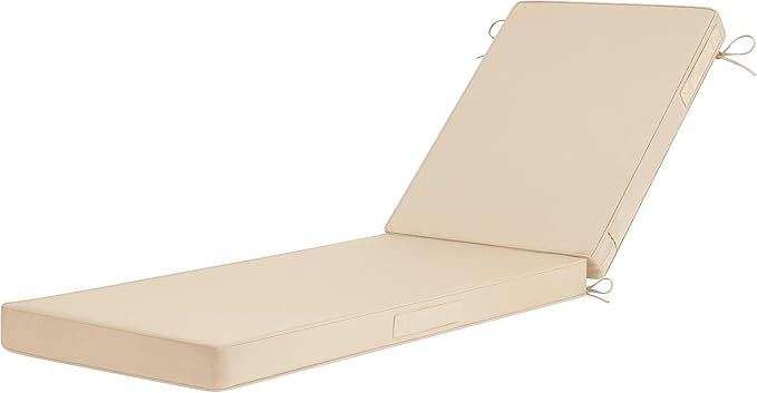Basic Beyond Chaise Lounge Cushions Outdoor, 3-Layer Waterproof Outdoor
