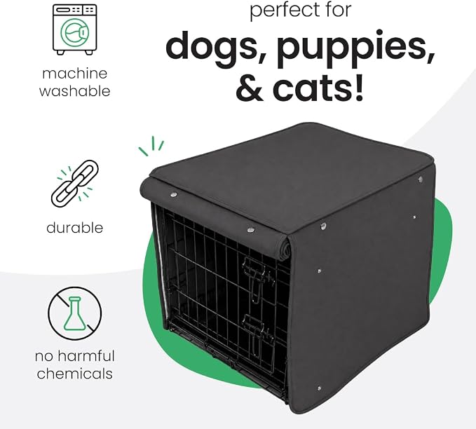 Molly Mutt I'm a Realist Dog Crate Cover, 100% Cotton Canvas Cover with 2 Roll-Up Panels, Ideal for Dog or Cat Crate, Durable, Washable, and Free of Harmful Chemicals, 48" x 30" x 33"