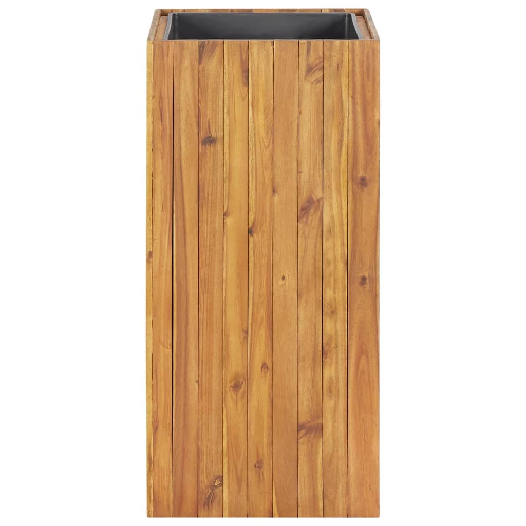 QUAHEAS Large Garden Planter Square Acacia Wood Brown Sturdy Decorative Pots Plants Outdoor, Raised Bed for Herbs, Flowers - 35.4 in Tall