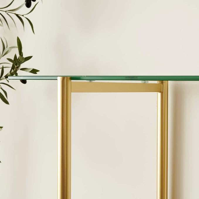 LumFurn Glass Console Table for Living Room, Foyer & Entrance, 2-Tiers