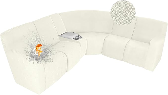 ALIECOM 100% Waterproof Recliner Sectional Couch Covers L Shape Stretch Corner