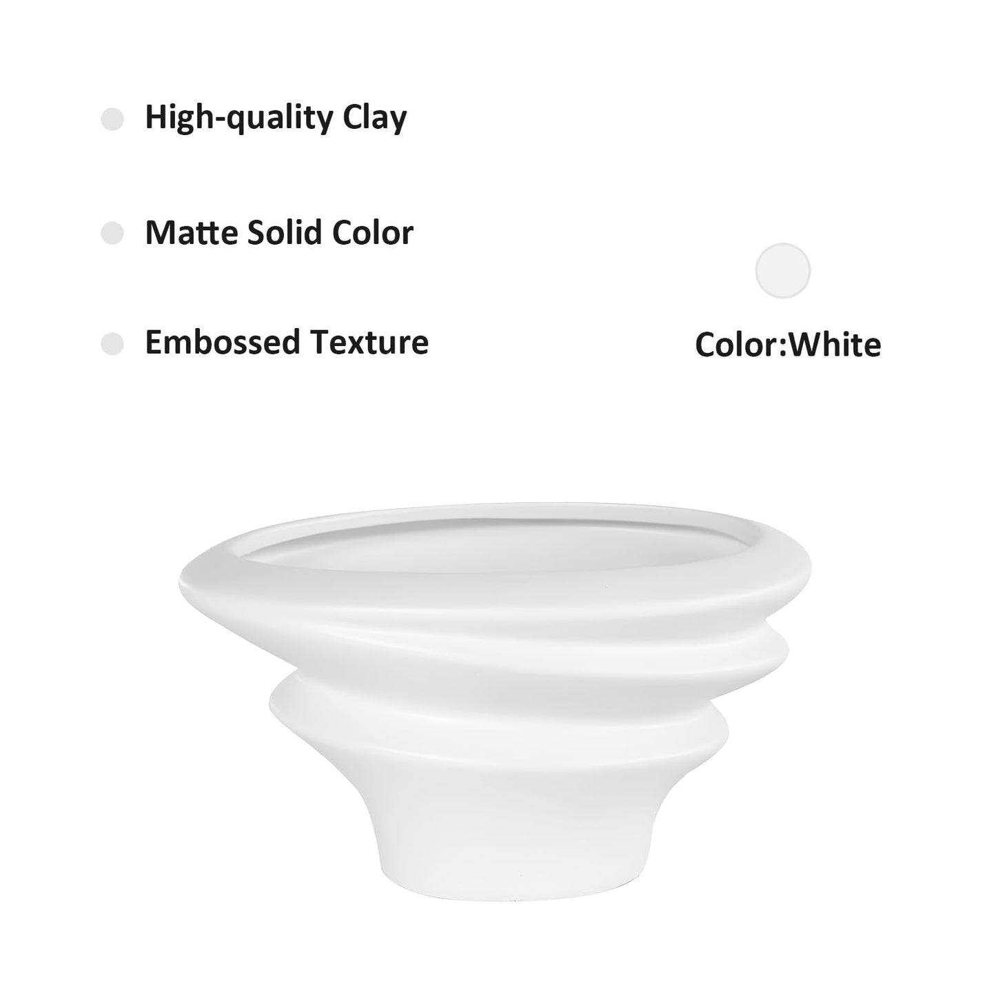 OXART 8.5 inch Ceramic Plant Pot, Plant Pots for Indoor Plants with Drainage, Outdoor Flower Pots Home Office Decorative Planters Pot for Succulent, Snake Plant and Pothos, White