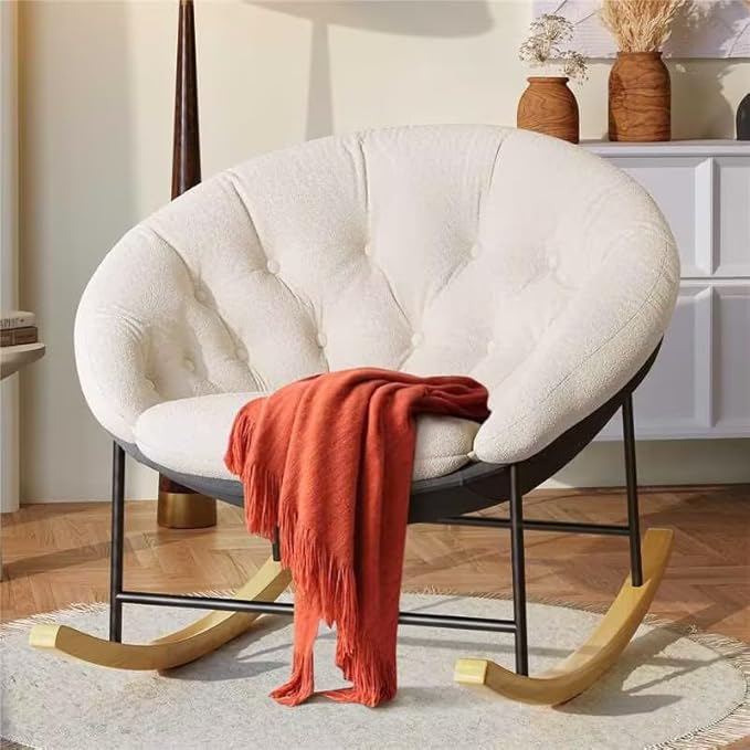 Kidirect Wide Rocking Chair Nursery, Comfy Saucer Nursery Rocking Chairs