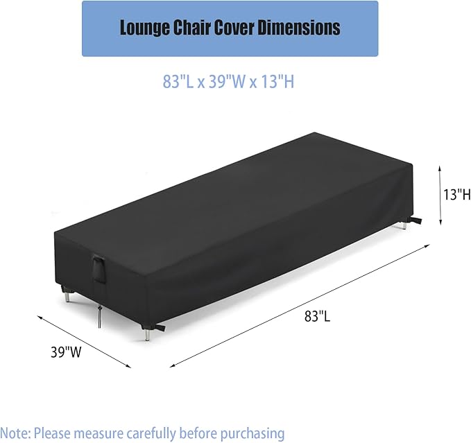 Chaise Lounge Covers, 1 Pack Waterproof Outdoor Lounge Chair Covers
