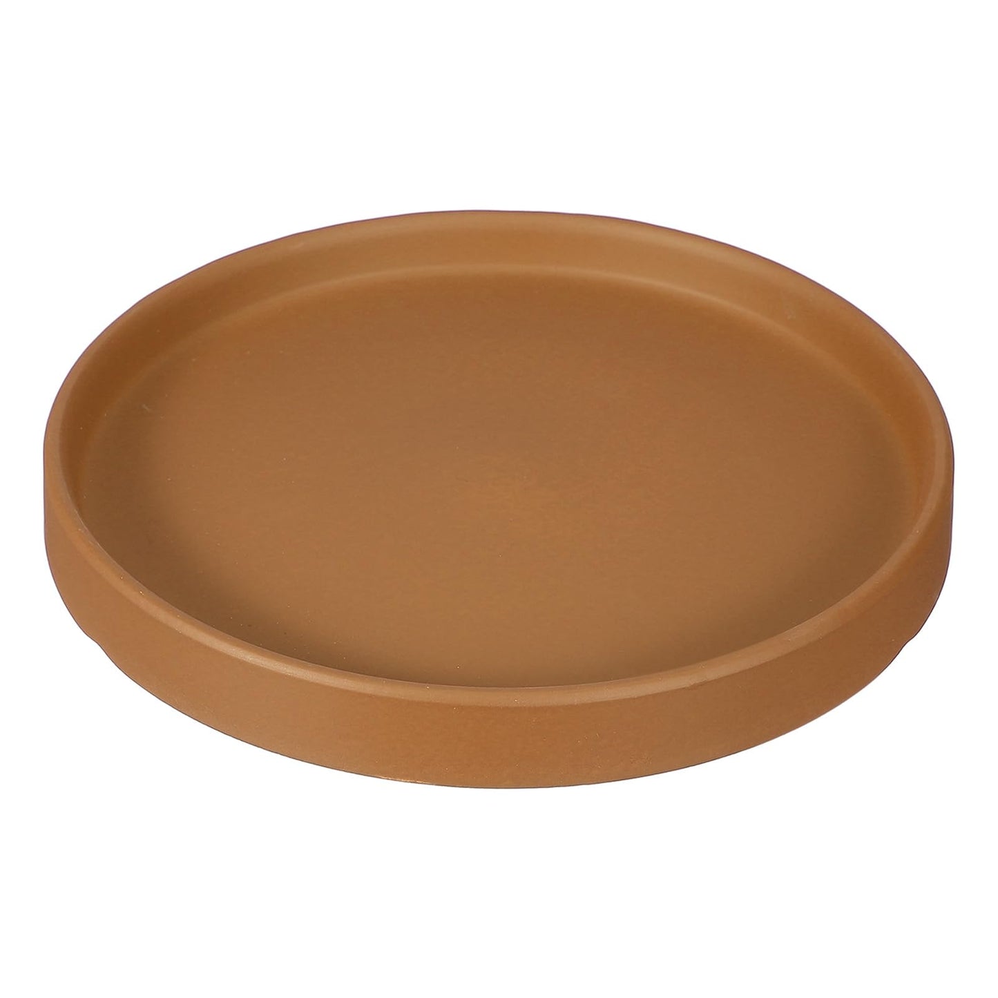 YELARXI 6.7 Inch Ceramic Plant Saucers, Round Flower Planter Water Trays Ceramic Plant Saucer Pot Tray -Fitting for (Outdoor/Indoors/Garden/Planting/Water/Flower/Coffee) Dark Orange