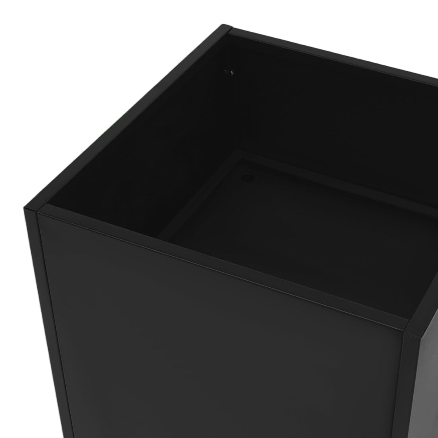 Large Outdoor Planters Metal Planters for Outdoors, Square Metal Planter Box 26"L x 26"W x 26"H, Steel Planter Box with Removable Insert Shelf, for Porch, Garden, Patio (26"L x 26"W x 26"H - Black)