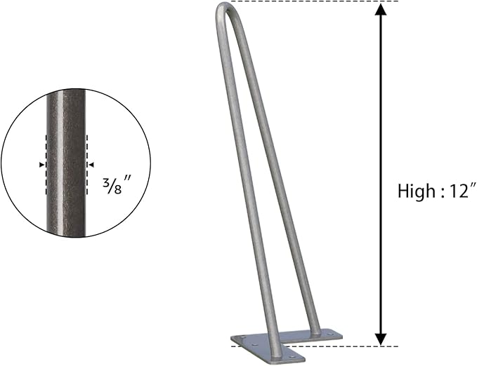 SMARTSTANDARD 12 Inch Heavy Duty Hairpin Furniture Legs, Metal Home DIY Projects
