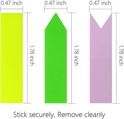 KICNIC 3000 Pieces Page Markers Sticky Index Tabs, Arrow Flag Tabs Self Adhesive, Colored Notes Tab Stickers for Notebook, Documents, Books [10 Colors, 3 Designs] Sticks Securely, Removes Cleanly