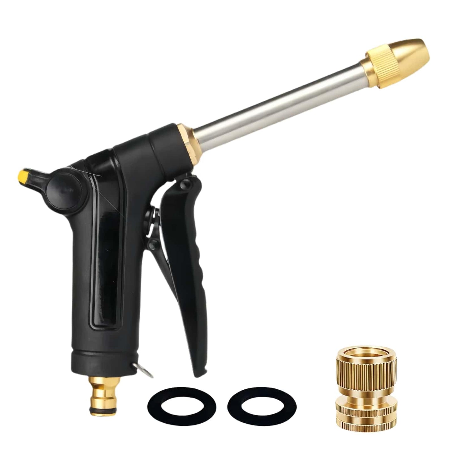 BEEBTBMAKE Upgrade Garden Hose Nozzle Sprayer - Heavy Duty Adjustable Water Hose Nozzle with 3/4" GHT Quick Connector for Car Washing, Cleaning, Watering Plants and Showering Pets