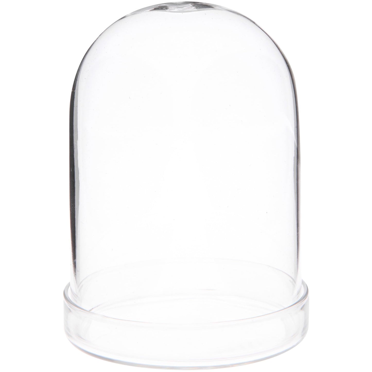 Plymor 3" x 4" Glass Display Dome Cloche (Clear Glass Tray Base)