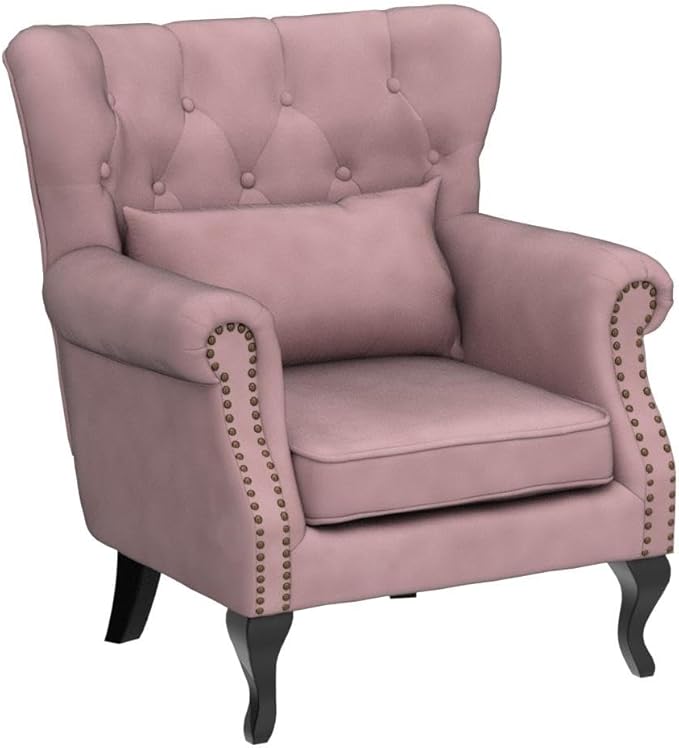 Mid Century Modern Accent Chair Upholstered Armchair Comfy Velvet Fabric Single