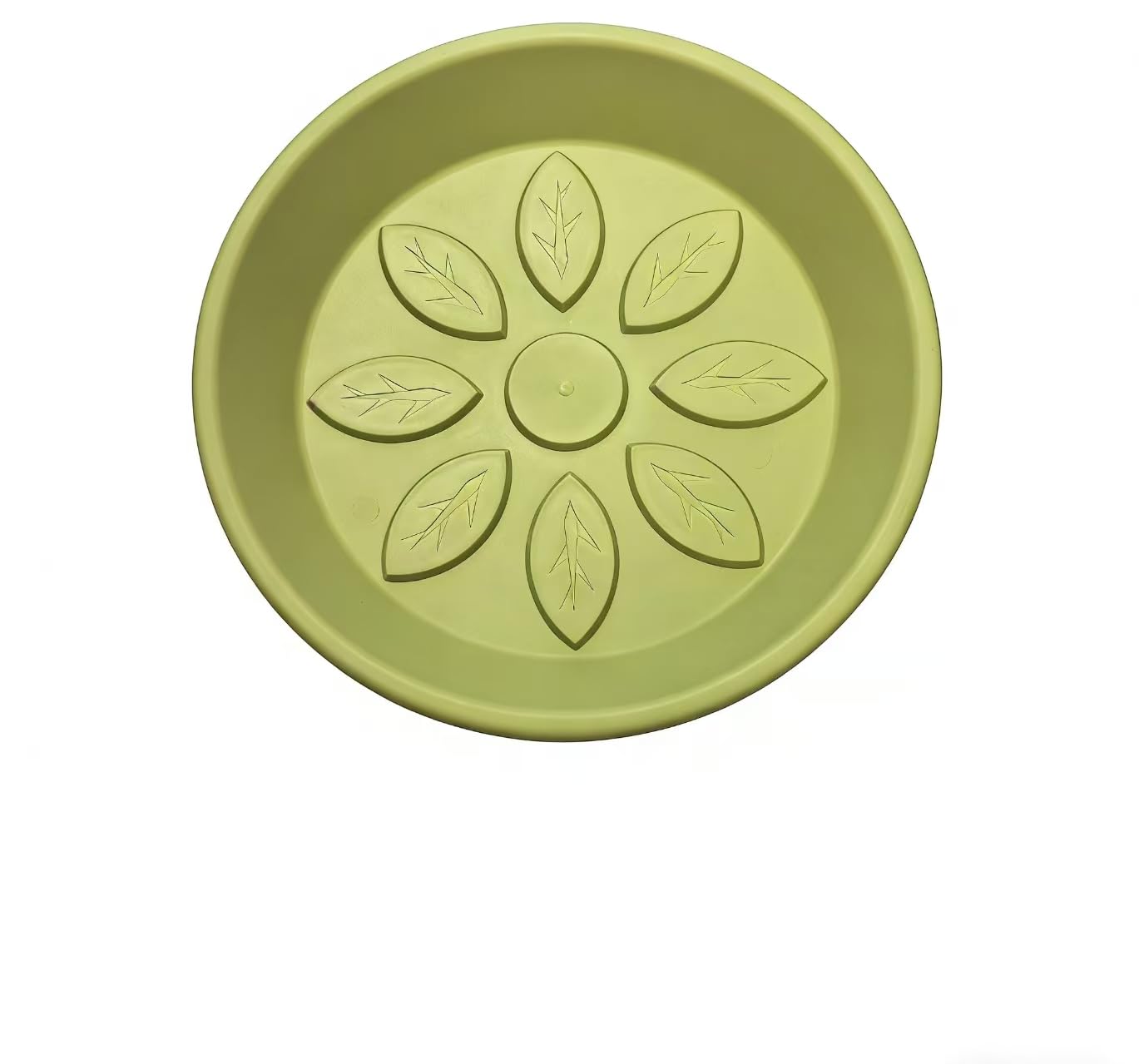 Heavy Duty Light Green Plant Saucer, Deep Waterproof Garden Drip Tray, Stylish Leaf Pattern Round Pot Base For Home Indoor Outdoor Planters, plant water catcher tray, trays for plants 10 Inch