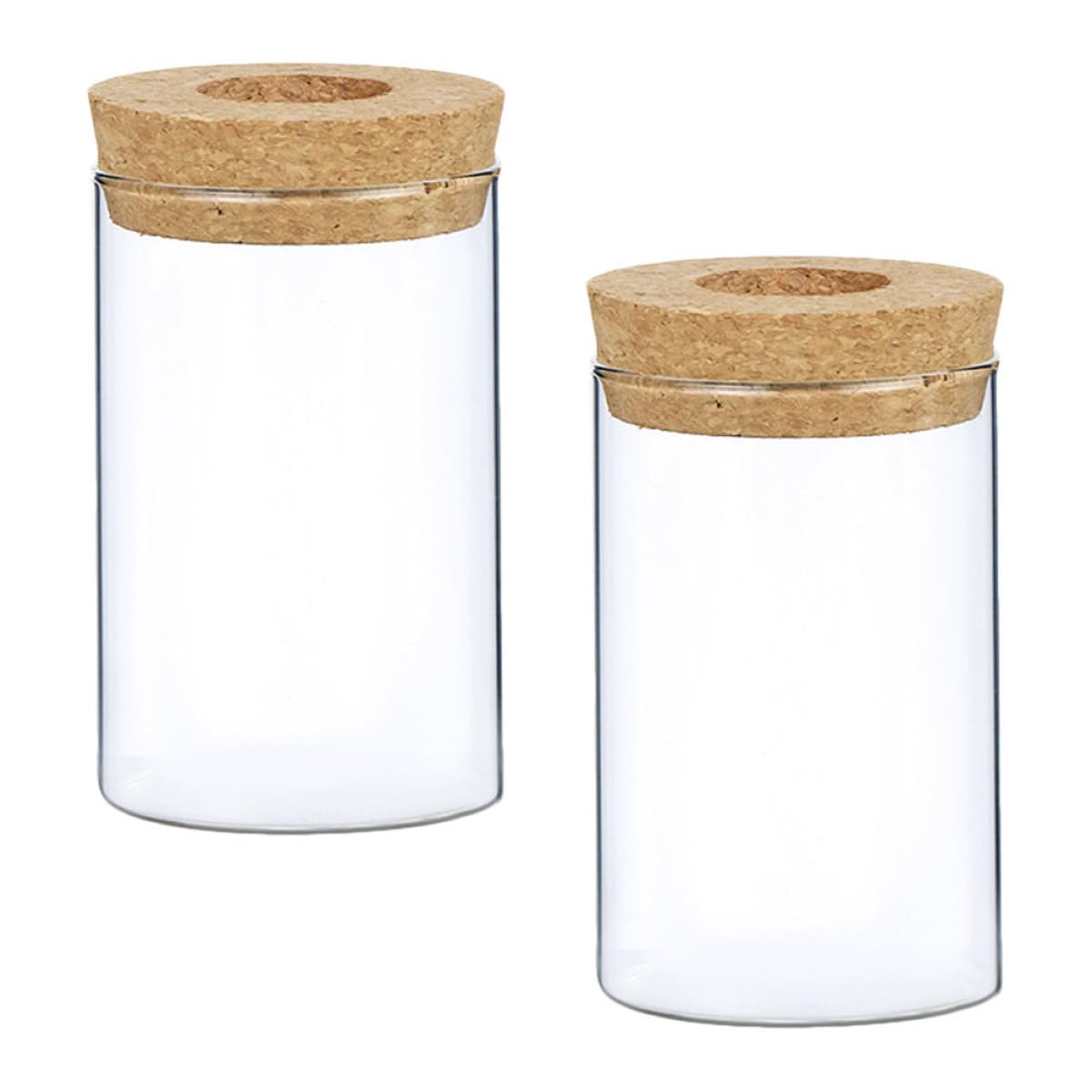 SOLUSTRE 2pcs Glass Flower Vases Hydroponic Plant Pots with Perforated Cork Stoppers 6.5cm X 10cm Indoor Home Decor Moss Terrarium Bottles for Succulent Arrangement
