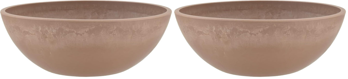 PSW M20TP Garden Bowl, Planter Bowl, Centerpiece Bowl, Fairy Garden Planter 8 Inch (Pack of 2), Taupe