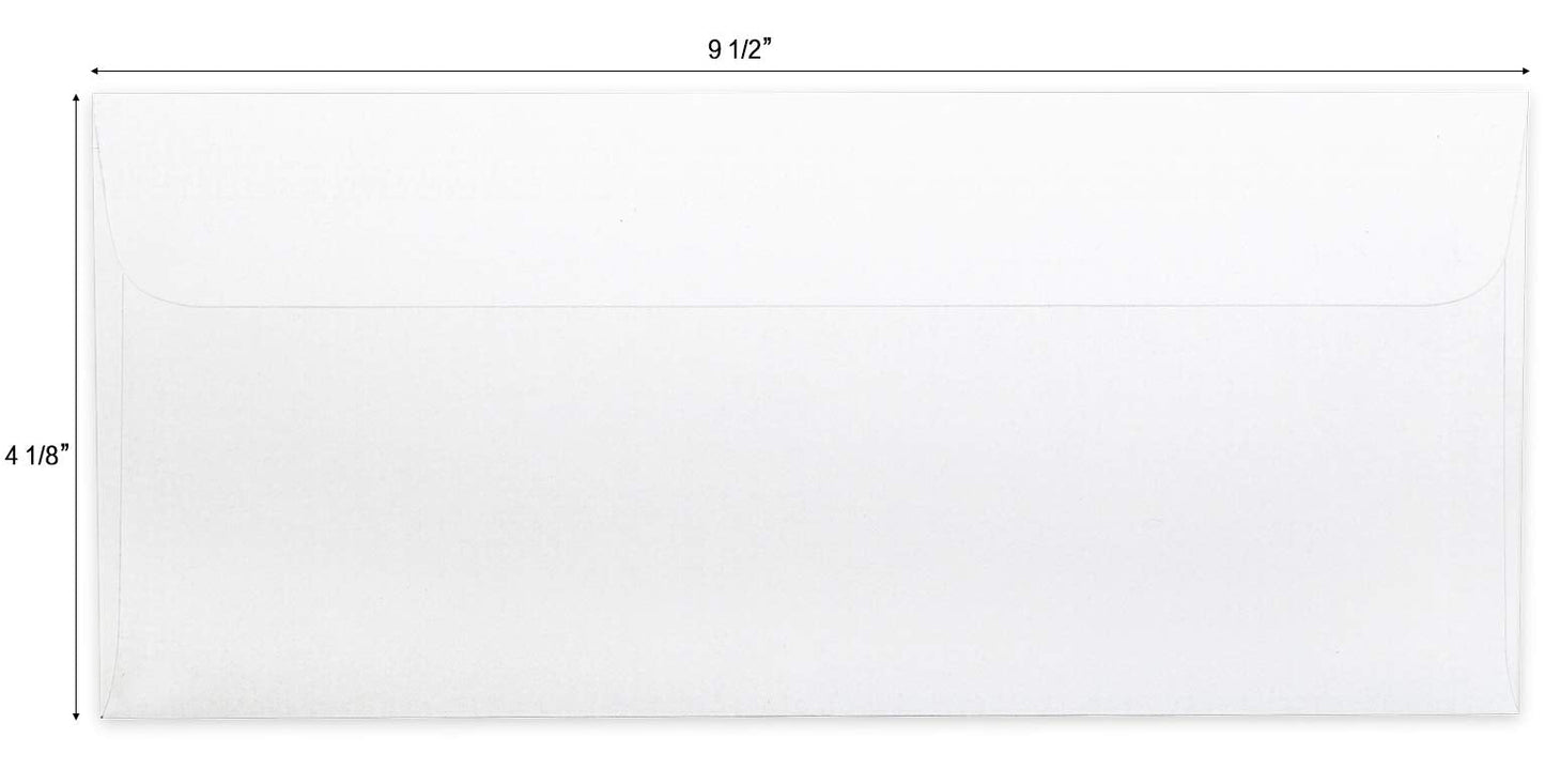 HERKKA #10 Security Self-Seal Envelopes, No.10 Windowless Bussiness Envelopes, Security Tinted with Printer Friendly Design - Size 4-1/8 x 9-1/2 Inch - White - 24 LB - 1000 Pack
