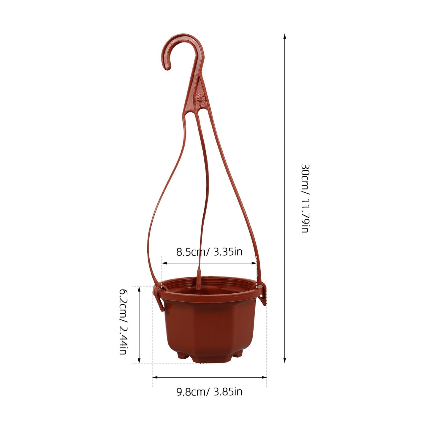 Sosoport Hanging Flower Pots 10 Pack Plastic Planters with Hooks 11.81X3.85X2.36 Inch Space-Saving Indoor Outdoor Balcony Garden Plant Containers