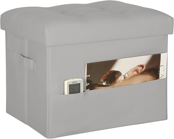 BelugaHelper Folding Storage Ottoman. Foot Rest Stool