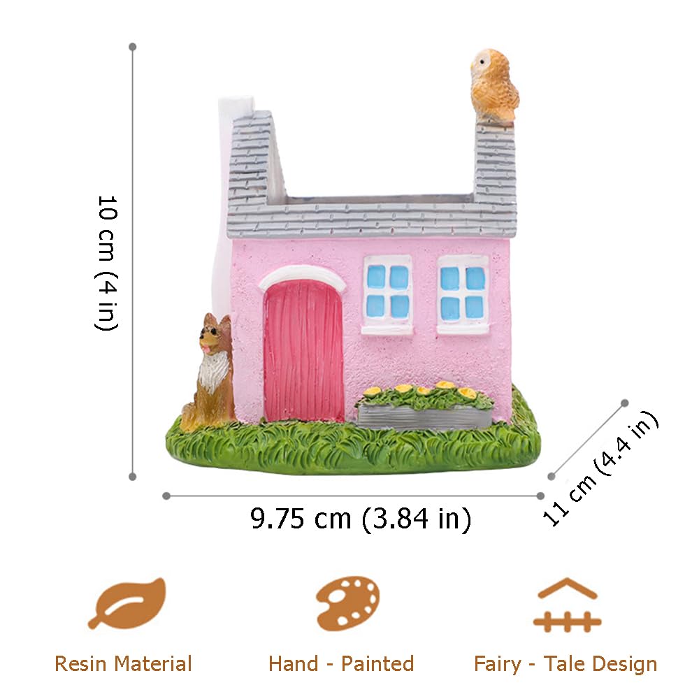 OULIGET Creative Garden House Plants Flower Pot with Drainage Holes,Cute Dog Succulent Plant Pot Decorated Desk,Garden,Living Room (Red House)
