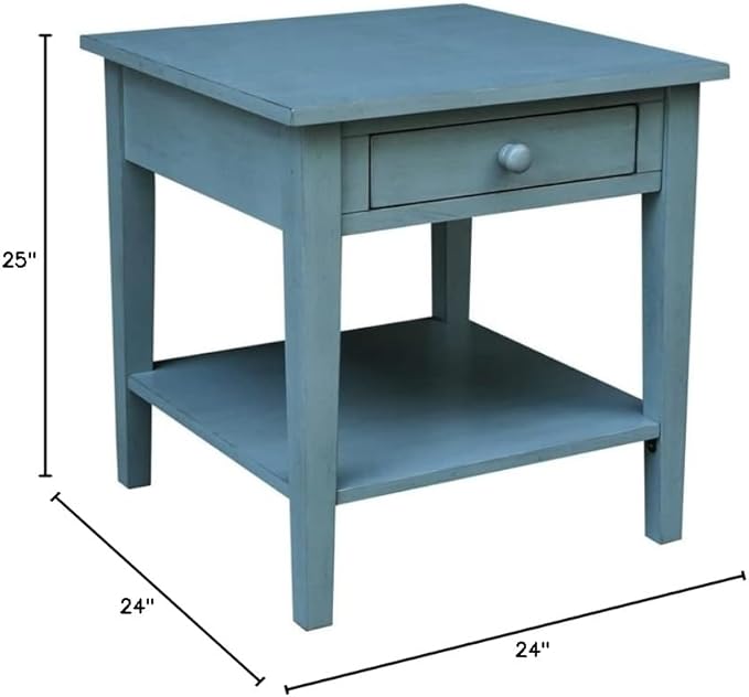 IC INTERNATIONAL CONCEPTS Spencer Blue Wood End Table