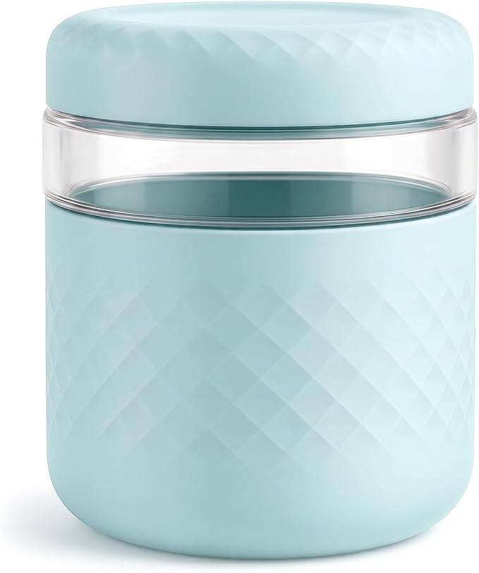 32 oz/4 Cup Glass Lunch Bowl Container with Lid, Leak & Spill Proof | BPA-Free, Microwave & Dishwasher Safe, Airtight Meal Prep & Food Storage Jar for Lunch, Salad, Soup, Oats, Stew, Yogurt