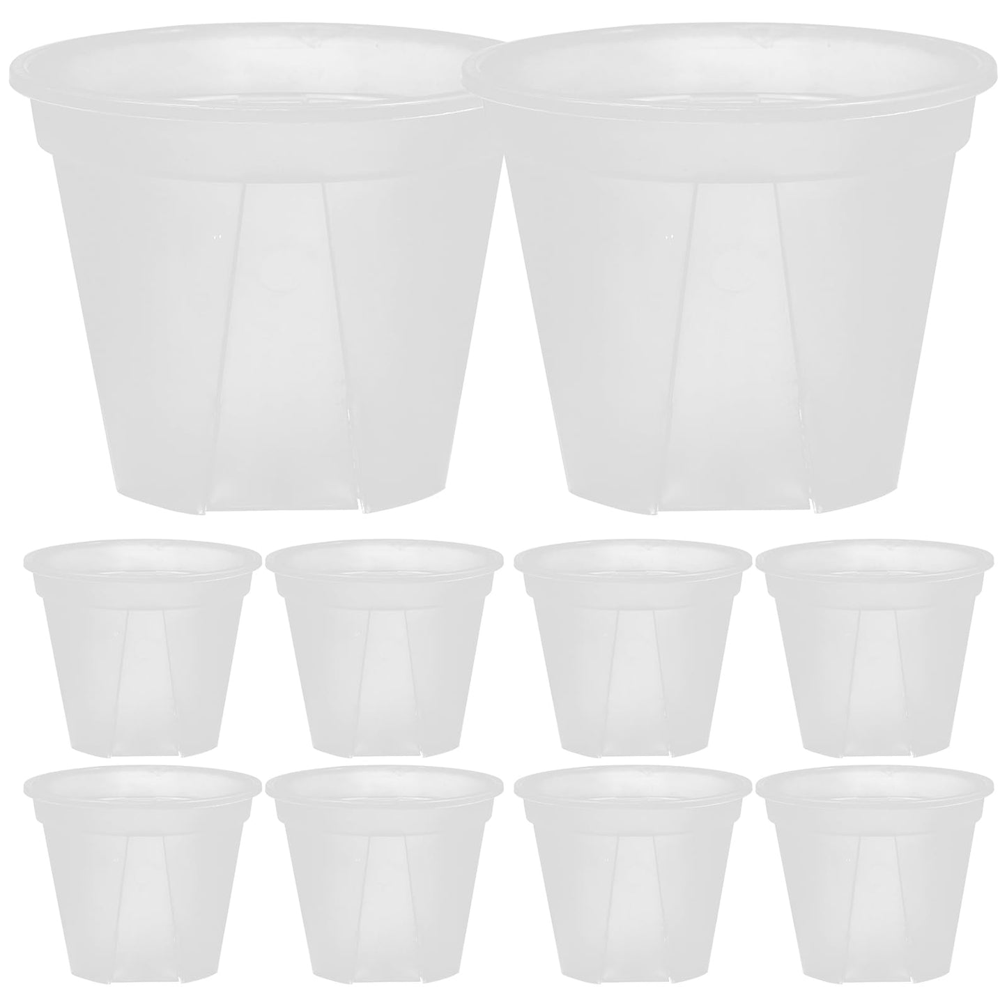 Yardenfun 10pcs Transparent Nursery Pots with Drainage Holes 3 inch Plastic Seedling Plant Pot for Outdoor Indoor House Plants Flowers Cactus