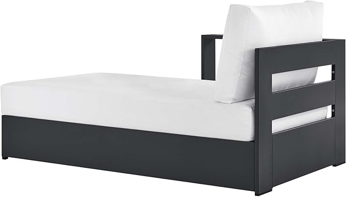 Modway Tahoe Aluminum Outdoor Chaise Lounge in Gray White