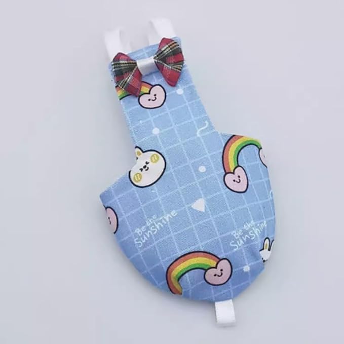 Bird Diaper Protective Parrot Nappy - 4 Pack, Reusable Flight Suit with Waterproof Inner Layer, Adjustable Shoulder Straps, Washable Cute Urine Wet Suit for Parakeet Conure (XL)