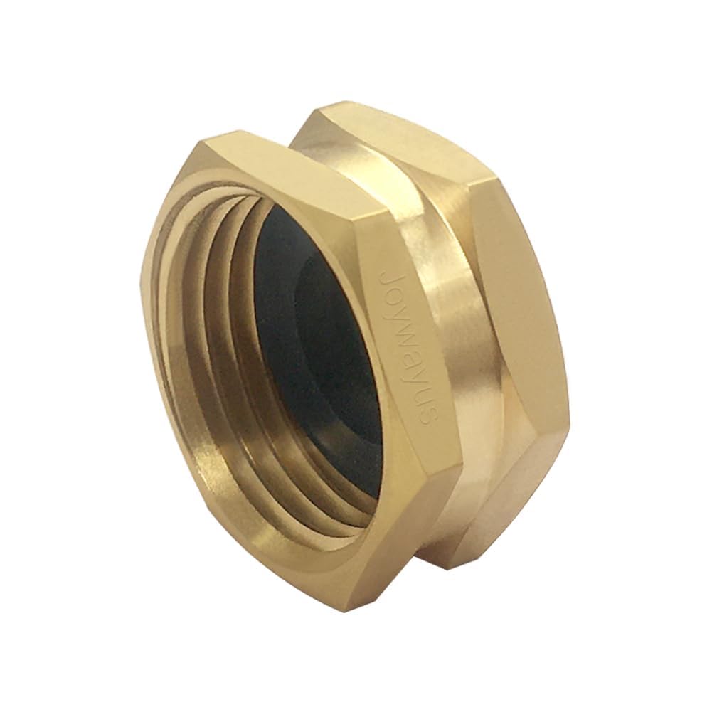 Joywayus Brass Garden Hose Plugs Caps Kit, 4PCS 3/4" GHT Male Plug + 4PCS 3/4" GHT Female Cap, Hex Watering Pipe Fittings with Washers