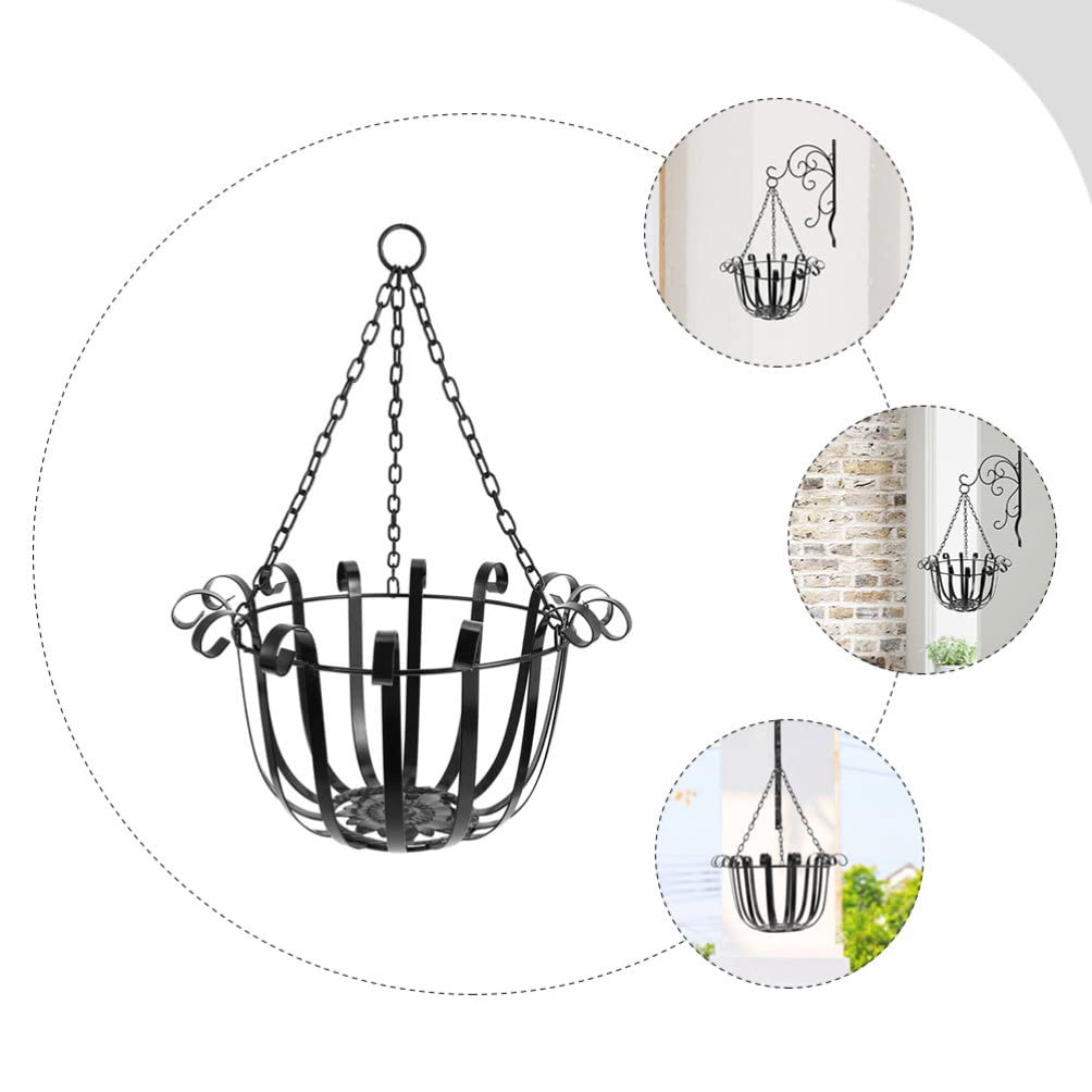 BESPORTBLE Flowerpot Hanging Baskets for Flowers Hanging Flower Pot Holder Wire Plant Basket Wire Hangers Metal Plant Holder The Chain Iron