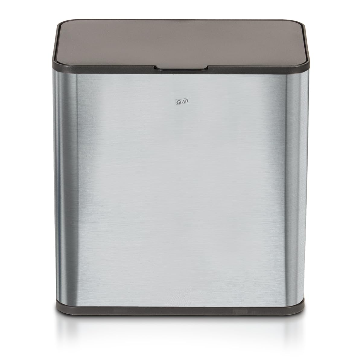 Glad Roomate Stainless Steel Under Counter Waste Bin with Clorox Odor Protection | Space Saving Dual Lid Small Trash Can for Kitchen Cabinet, Bathroom or Office, 1.5 Gallon (6L)